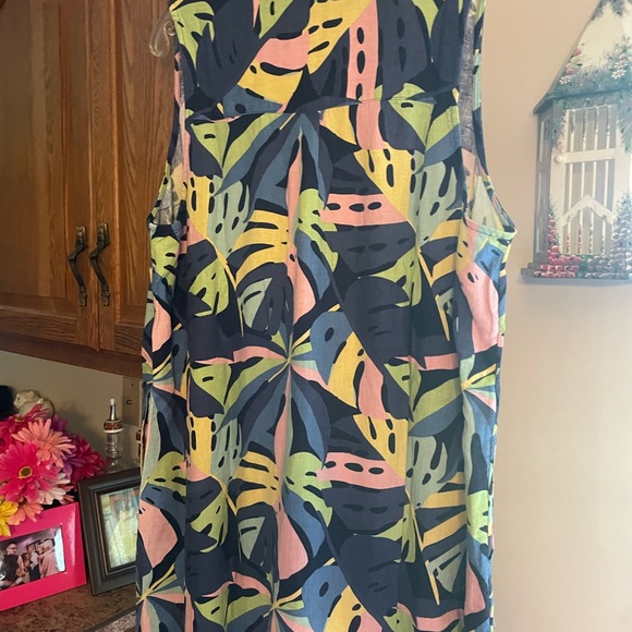 Studio park plus size, button down, floor length, sleeveless linen dress - Picture 7 of 9